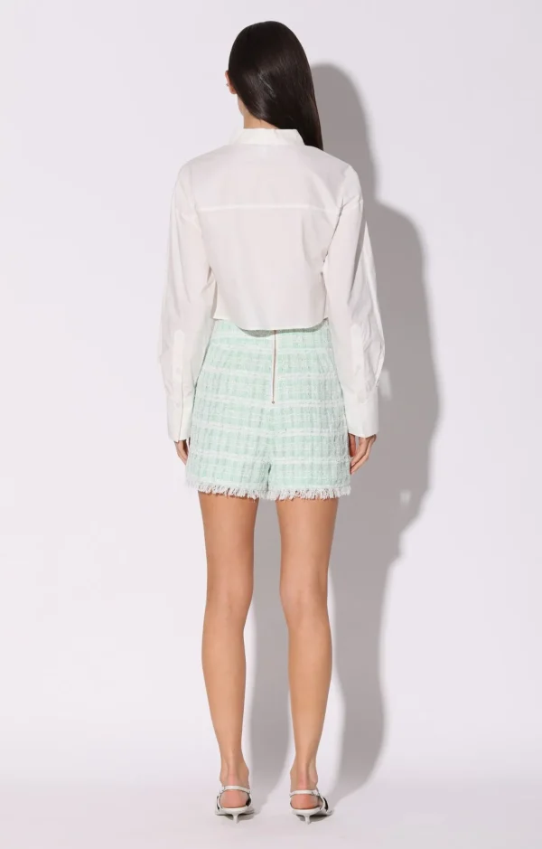 Walter Baker Adrian Short, Mint Tweed>Women Bottoms