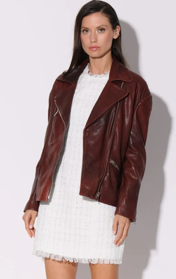 Walter Baker Alexa Jacket, Redwood-Leather>Women Jackets