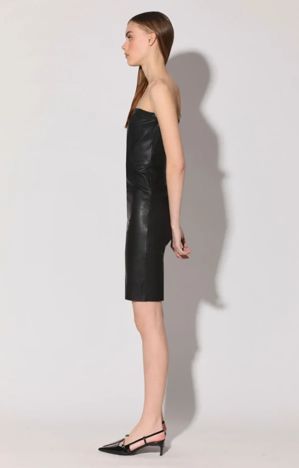 Walter Baker Alexis Dress, Black-Stretch Leather>Women Leather