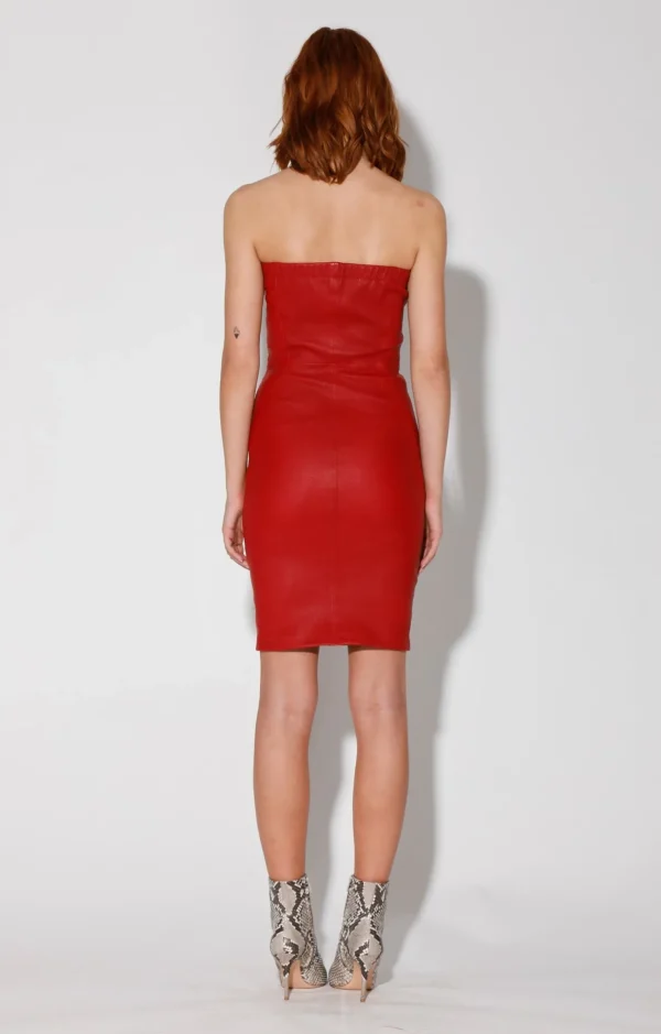 Walter Baker Alexis Dress, Red-Stretch Leather>Women Leather