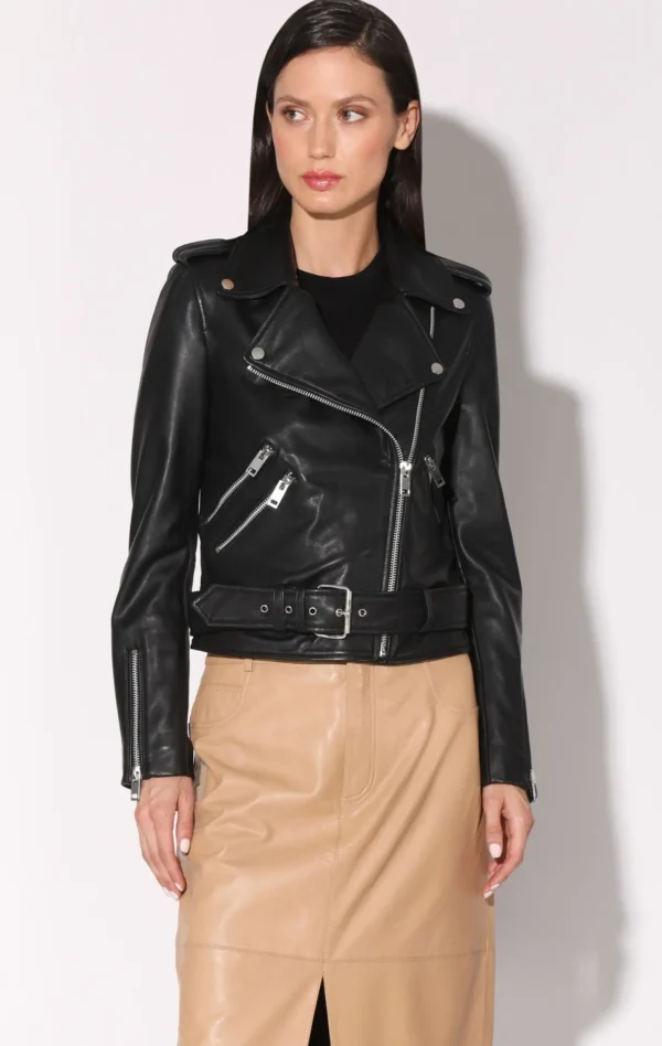 Walter Baker Allison Jacket, Black-Leather>Women Leather