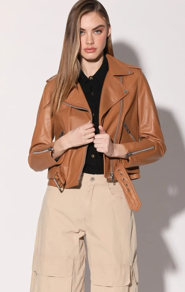 Walter Baker Allison Jacket, Camel-Leather>Women Jackets