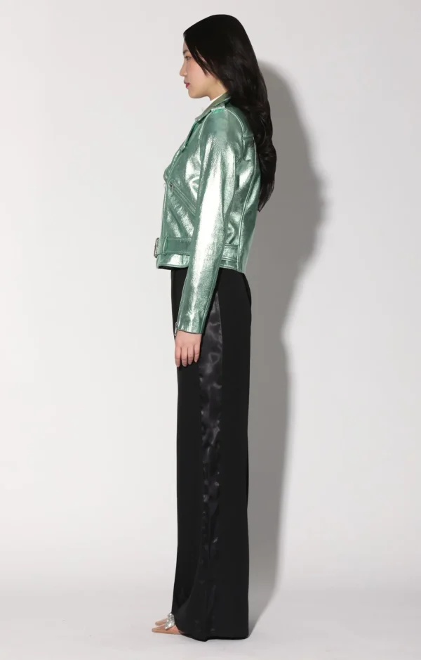 Walter Baker Allison Jacket, Mint Metallic-Leather>Women Jackets