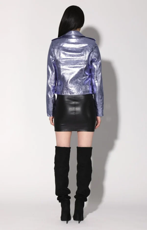 Walter Baker Allison Jacket, Peri Metallic-Leather>Women Jackets