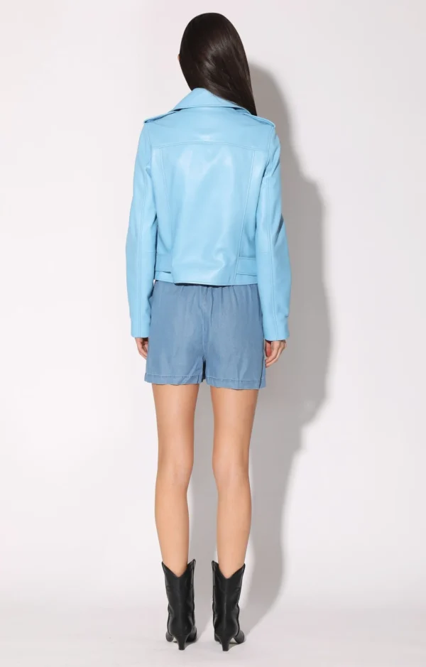 Walter Baker Allison Jacket, Sky Blue-Leather>Women Jackets