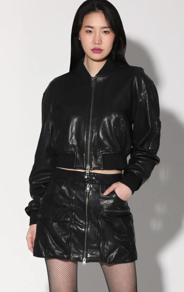 Walter Baker Andrea Jacket, Black-Leather>Women Jackets