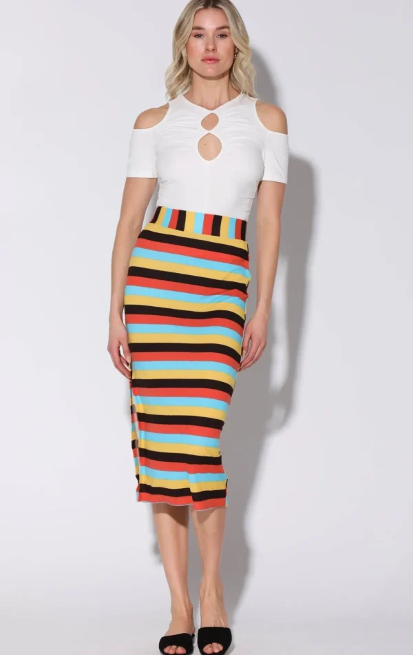 Walter Baker Annika Skirt, Mod Stripe Knit>Women Bottoms