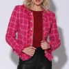 Walter Baker Brittany Jacket, Magenta Electric Tweed>Women Jackets