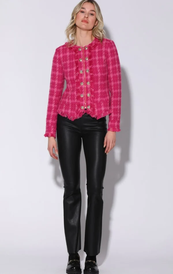 Walter Baker Brittany Jacket, Magenta Electric Tweed>Women Jackets