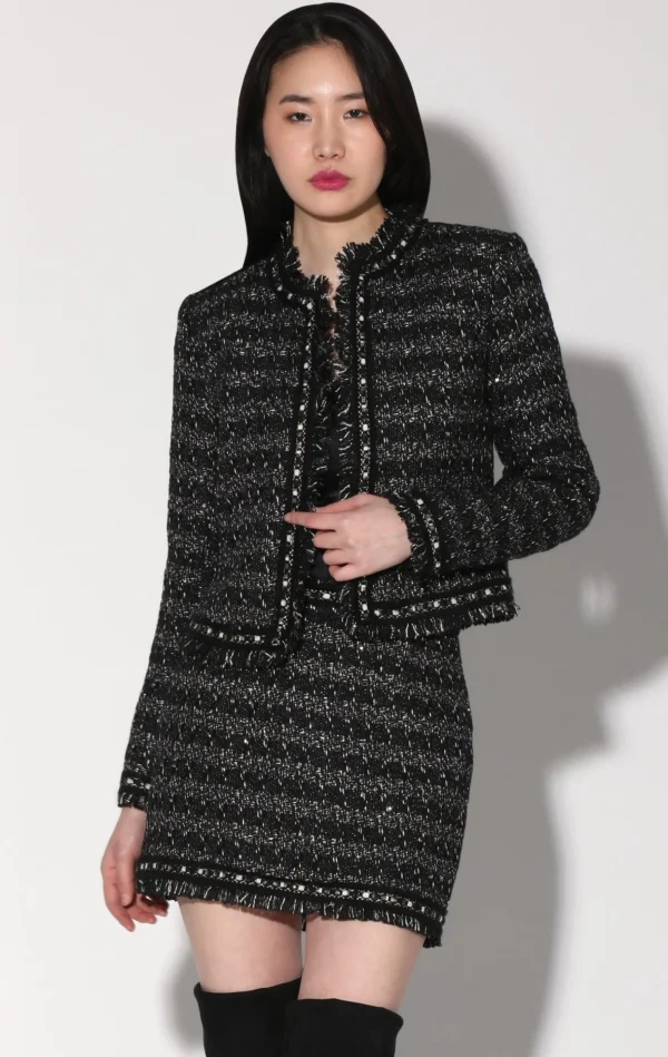 Walter Baker Carla Jacket, Tribeca Tweed Black Black>Women Jackets