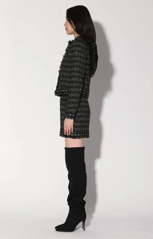 Walter Baker Carla Jacket, Tribeca Tweed Black Black>Women Jackets