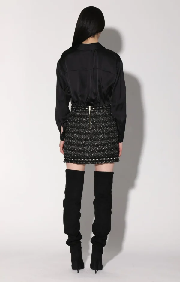 Walter Baker Charlotte Skirt, Tribeca Tweed Black Black>Women Bottoms