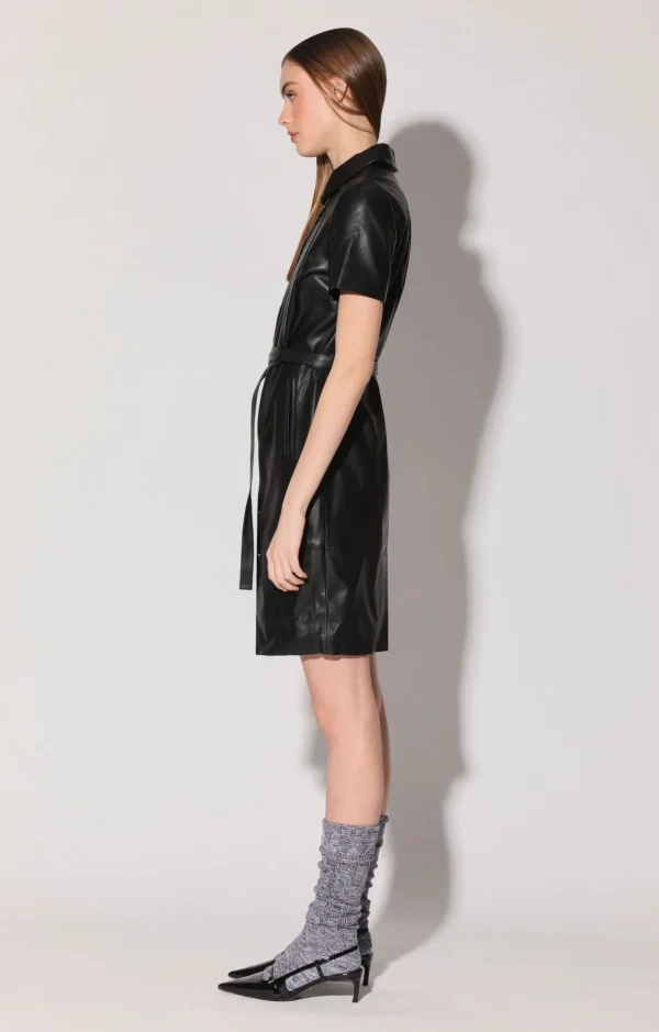 Walter Baker Chloe Dress, Black-Leather>Women Dresses