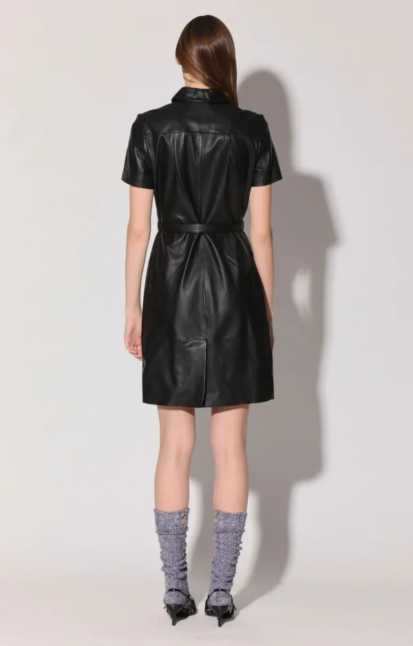 Walter Baker Chloe Dress, Black-Leather>Women Dresses