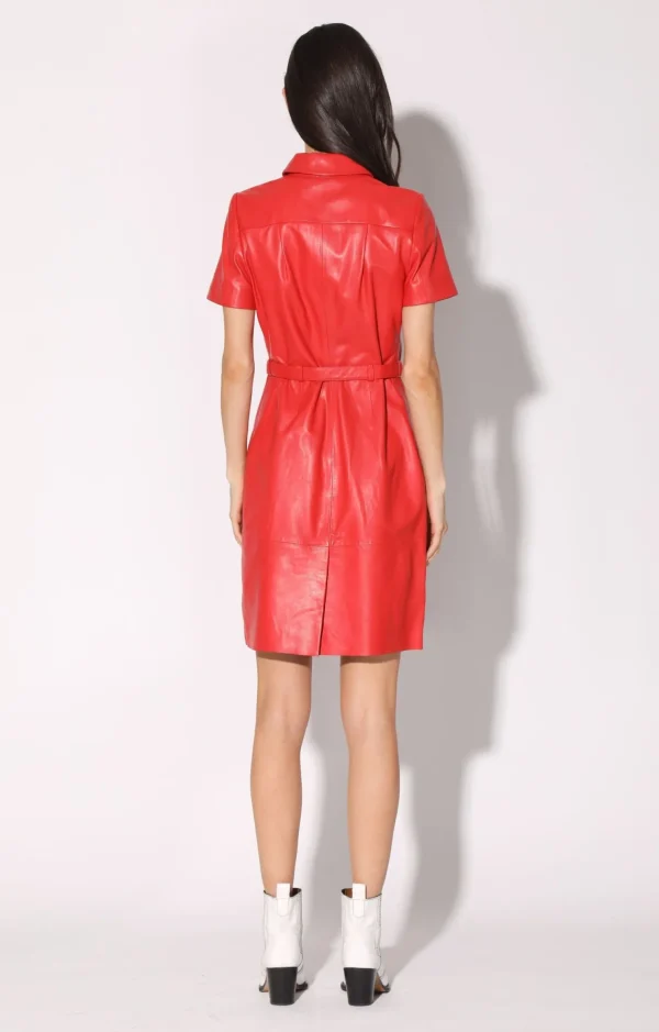 Walter Baker Chloe Dress, Scarlet-Leather>Women Dresses