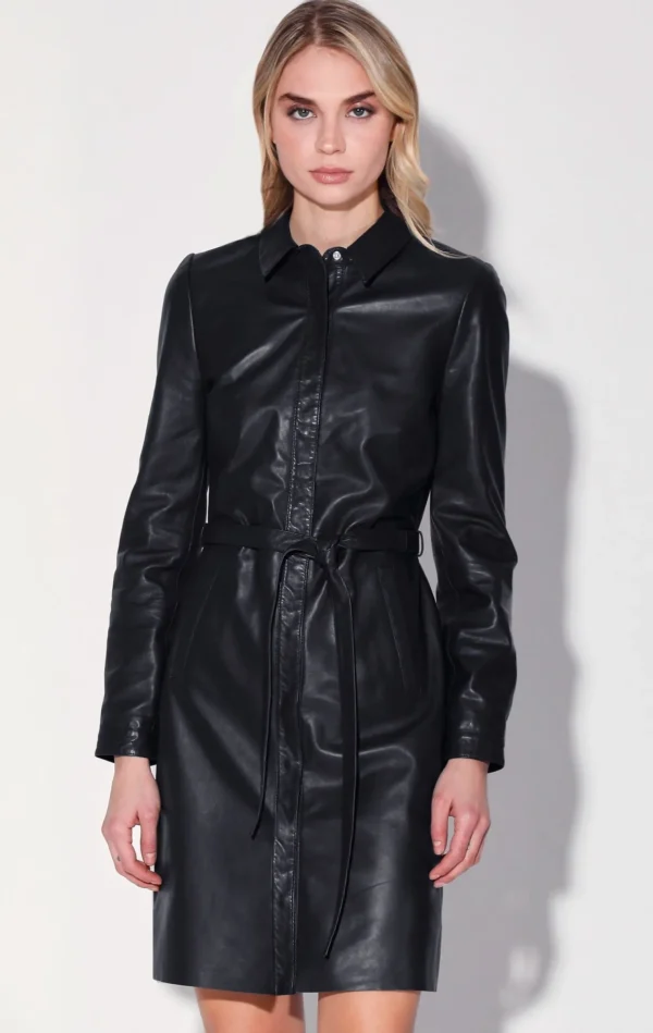 Walter Baker Clara Dress, Black-Leather>Women Dresses