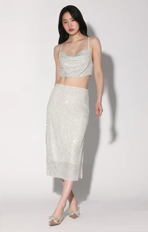 Walter Baker Crista Skirt, Ice Sequin>Women Bottoms