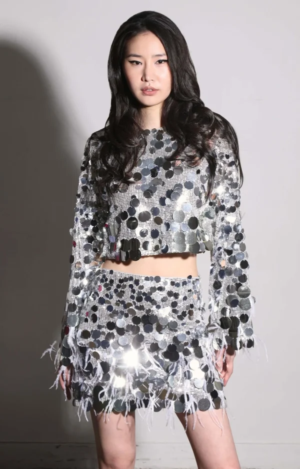 Walter Baker Darcy Skirt, Silver Starlet Sequin>Women Bottoms