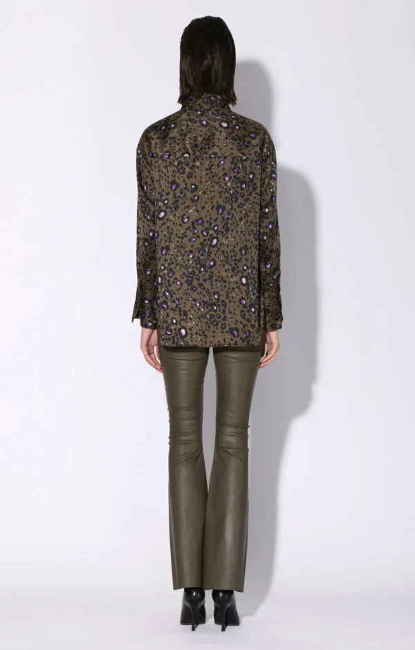 Walter Baker Delisse Top, Olive Leopard>Women Tops
