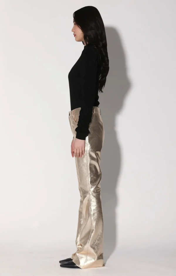 Walter Baker Dimitri Pant, Gold-Leather>Women Bottoms