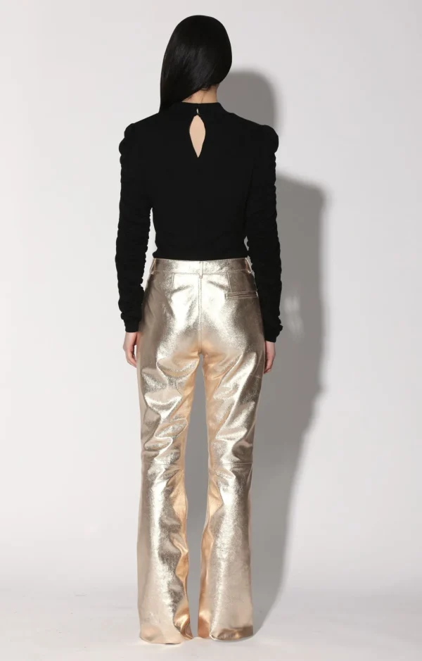 Walter Baker Dimitri Pant, Gold-Leather>Women Bottoms