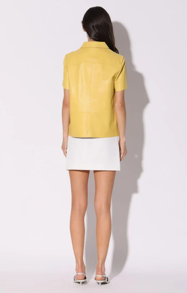 Walter Baker Eros Top, Pale Yellow-Leather>Women Leather