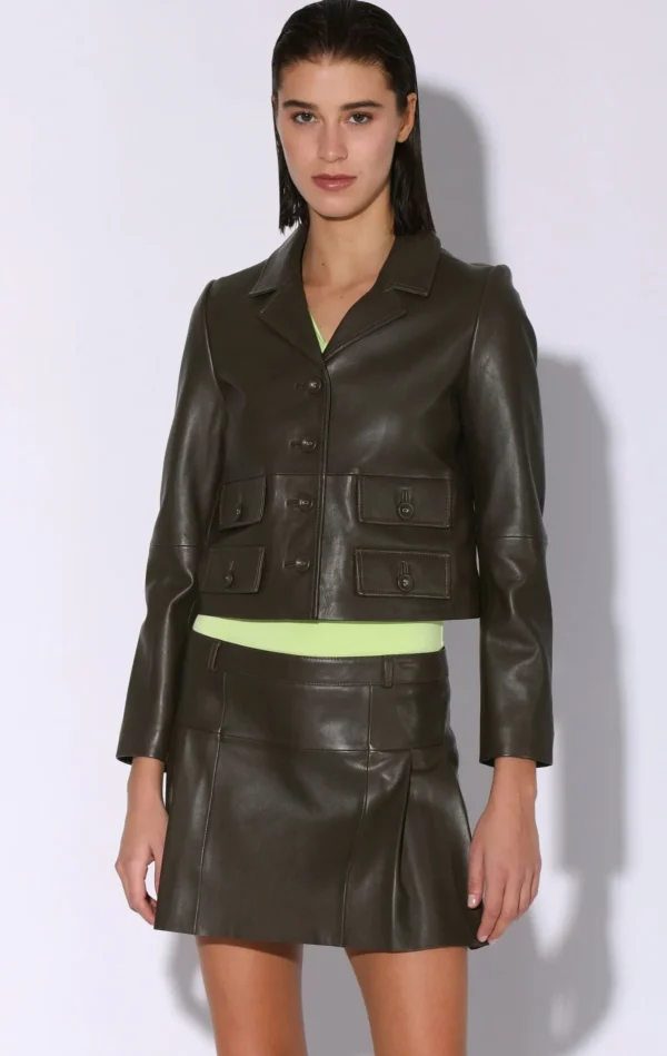 Walter Baker Estrella Jacket, Moss-Leather>Women Jackets