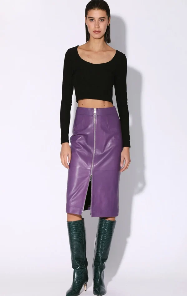 Walter Baker Galette Skirt, Amethyst-Leather>Women Leather