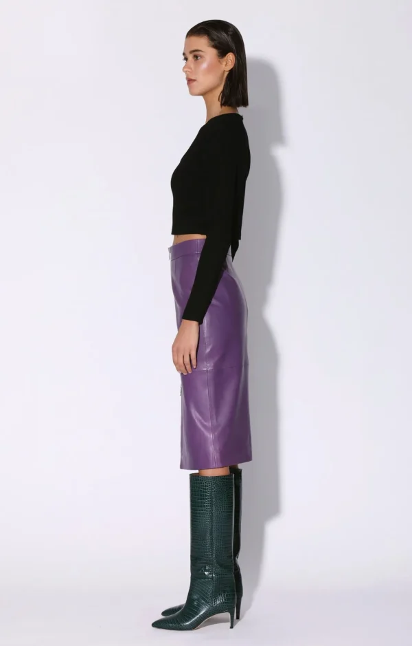 Walter Baker Galette Skirt, Amethyst-Leather>Women Leather