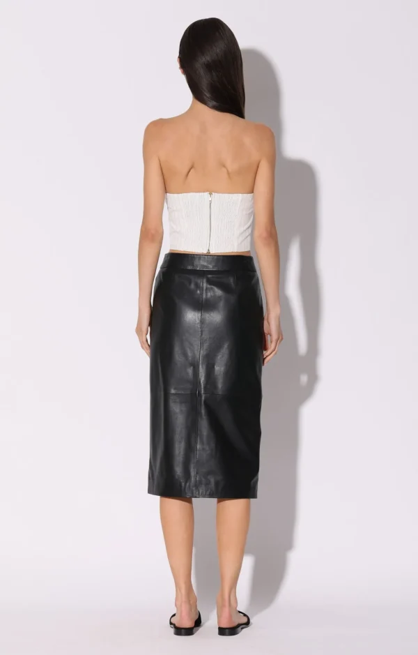 Walter Baker Galette Skirt, Black-Leather>Women Bottoms