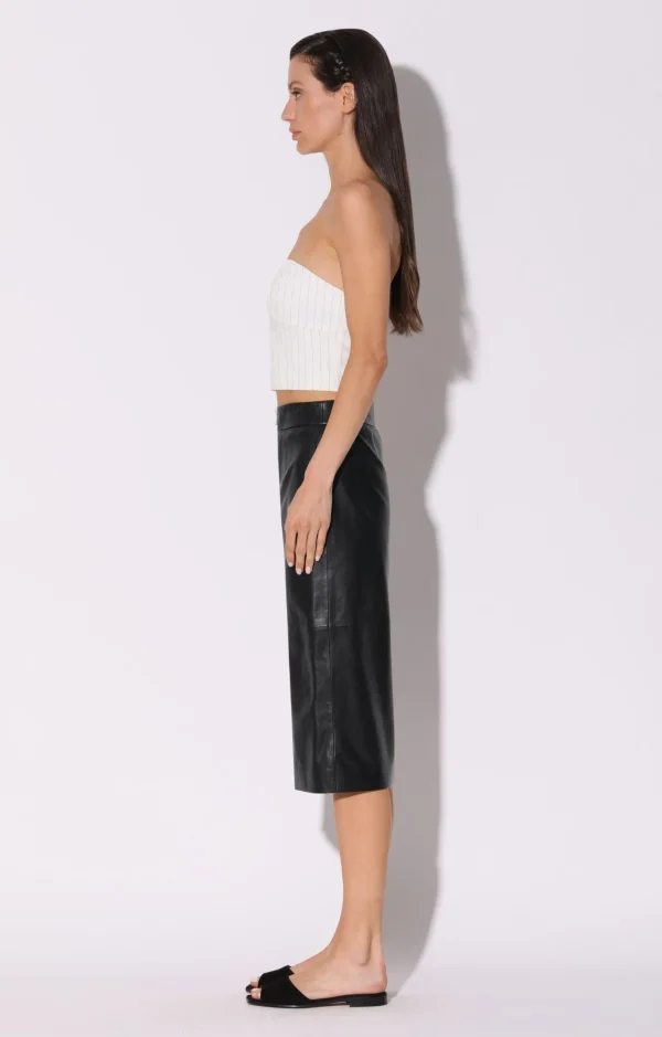 Walter Baker Galette Skirt, Black-Leather>Women Bottoms