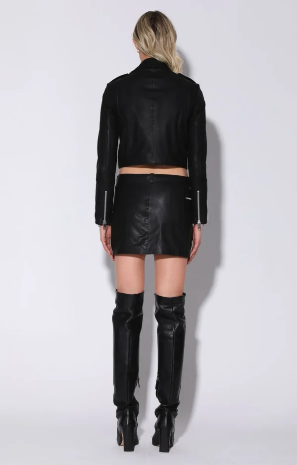 Walter Baker Gavriel Skirt, Black Napalon-Leather>Women Bottoms