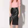 Walter Baker Glynice Skirt, Black-Leather>Women Bottoms