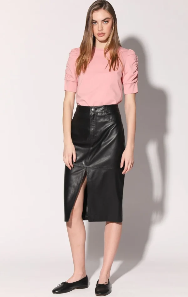 Walter Baker Glynice Skirt, Black-Leather>Women Bottoms