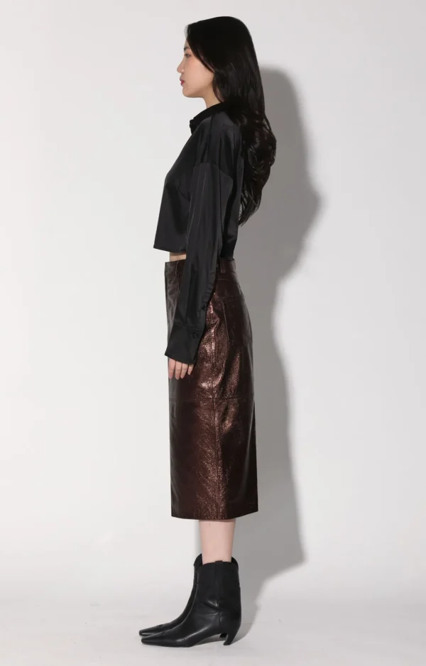 Walter Baker Glynice Skirt, Bronze Leather>Women Bottoms