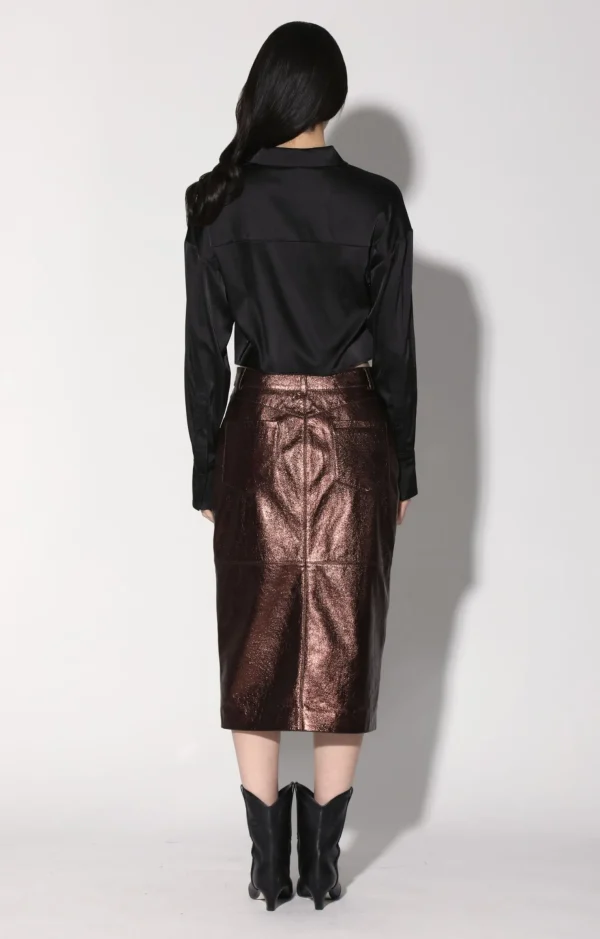 Walter Baker Glynice Skirt, Bronze Leather>Women Bottoms