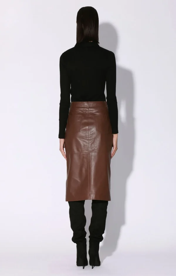 Walter Baker Glynice Skirt, Walnut-Leather>Women Bottoms