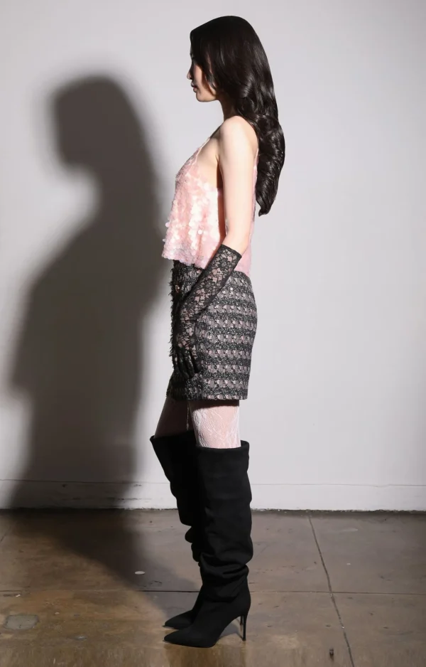 Walter Baker Iliana Skirt, Tribeca Tweed Black Blush>Women Bottoms