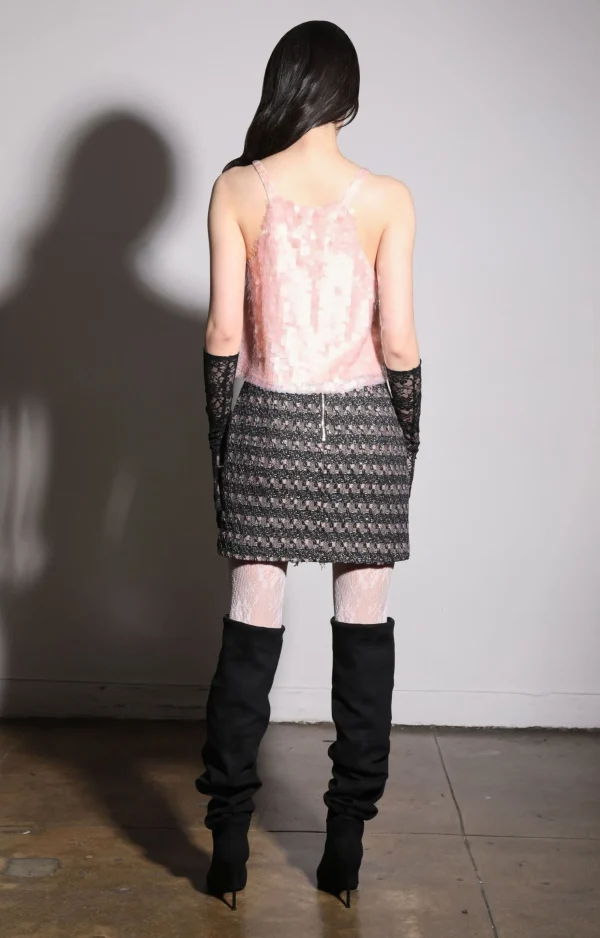 Walter Baker Iliana Skirt, Tribeca Tweed Black Blush>Women Bottoms