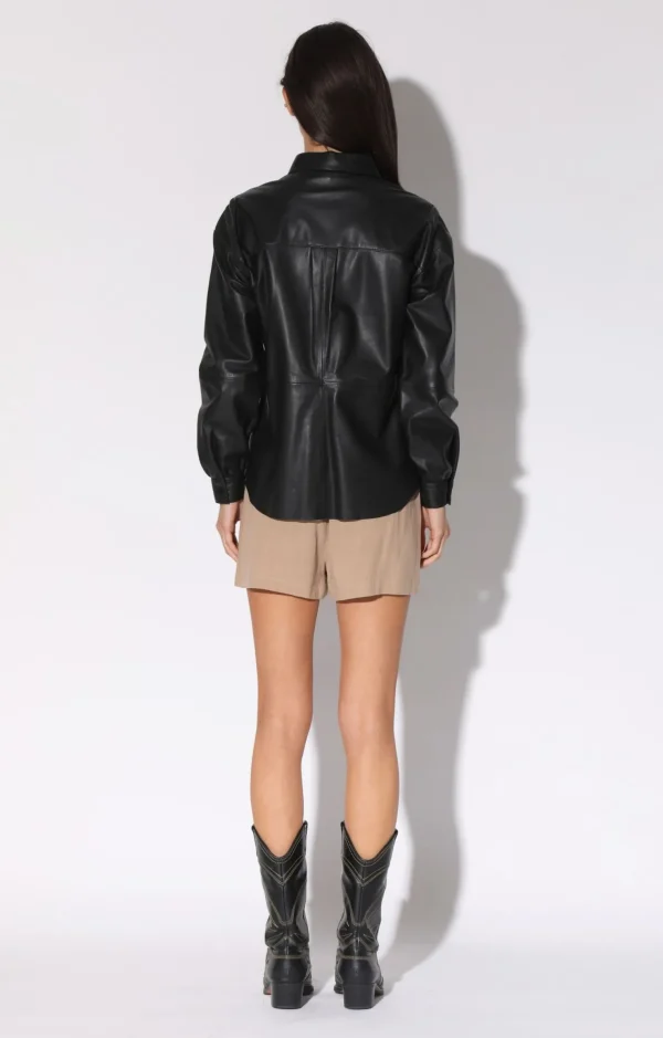 Walter Baker Jaycee Top, Black-Leather>Women Leather