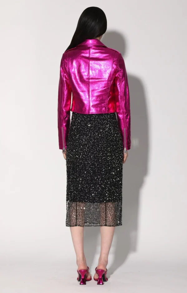 Walter Baker Jenny Jacket, Fuchsia Metallic-Leather>Women Jackets