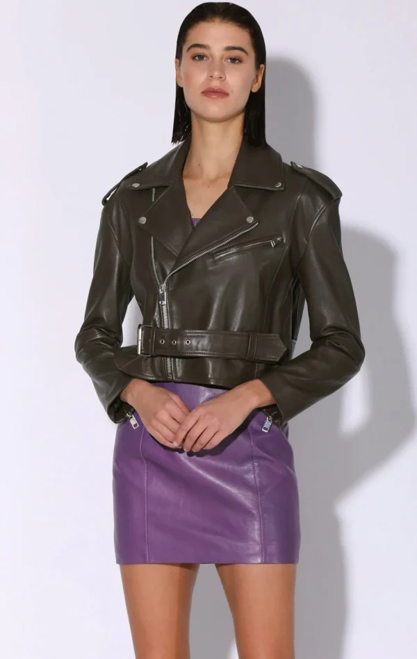 Walter Baker Jordy Jacket, Moss-Leather>Women Jackets