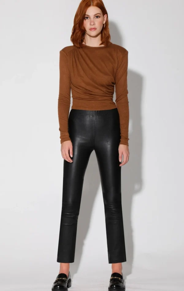 Walter Baker Karina Pant, Black-Stretch Leather>Women Bottoms