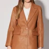 Walter Baker Kiki Blazer, Camel-Leather>Women Jackets