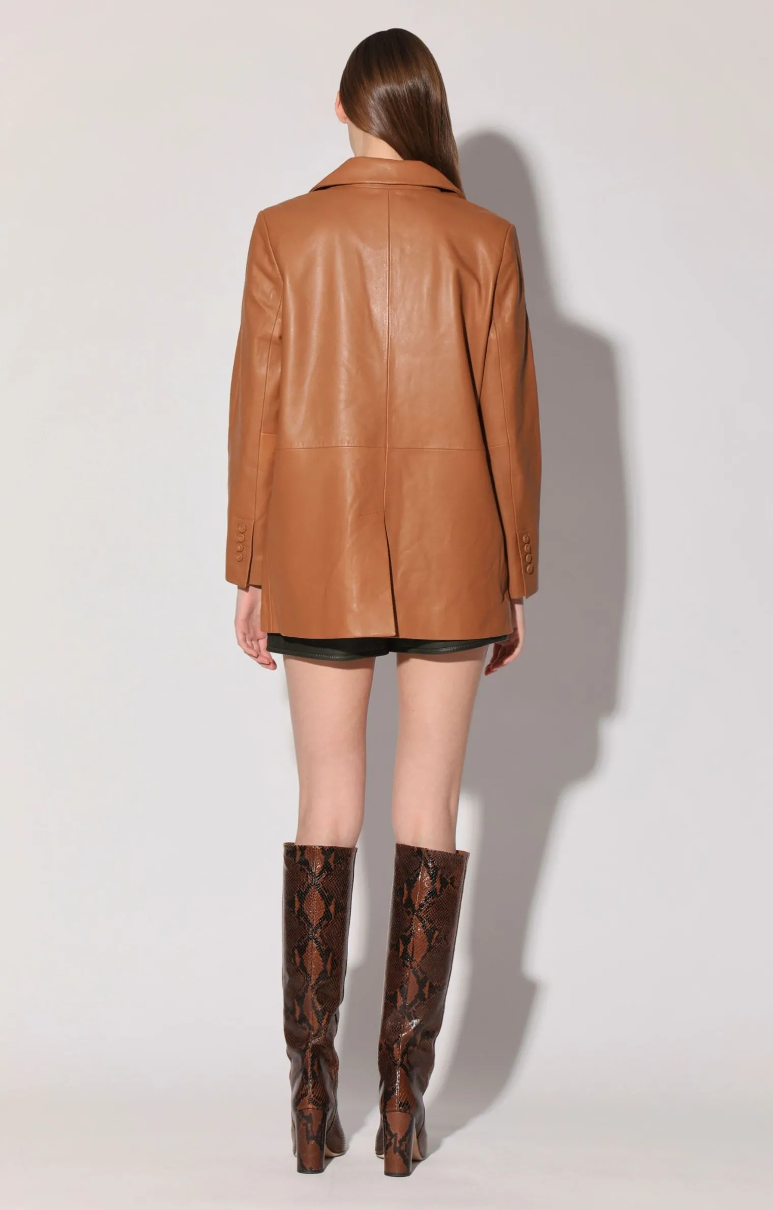 kiki_blazer_camelleather_3-1.webp Walter Baker Kiki Blazer, Camel-Leather>Women Jackets