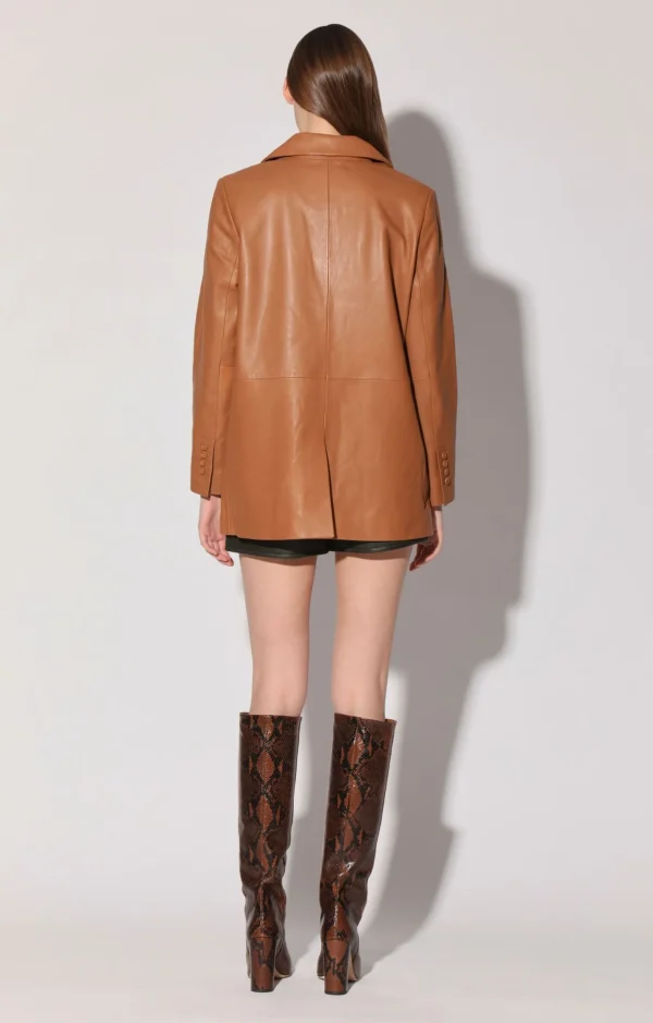 Walter Baker Kiki Blazer, Camel-Leather>Women Leather