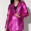 Walter Baker Kiki Blazer, Fuchsia Metallic-Leather>Women Jackets