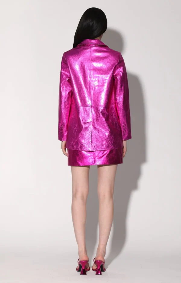 Walter Baker Kiki Blazer, Fuchsia Metallic-Leather>Women Jackets