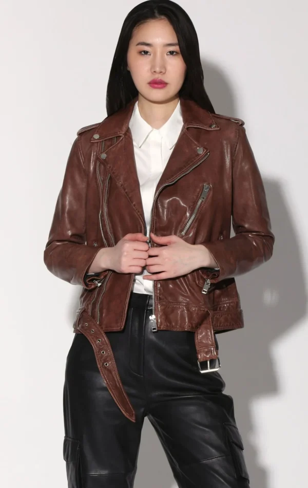 Walter Baker Kingsley Jacket, Walnut-Leather>Women Leather