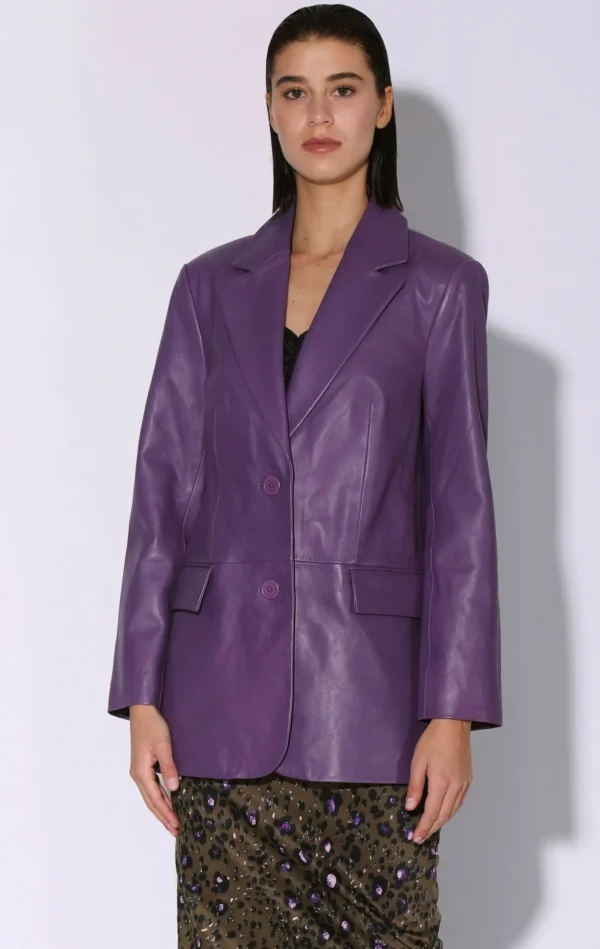 Walter Baker Kira Blazer, Amethyst-Leather>Women Leather